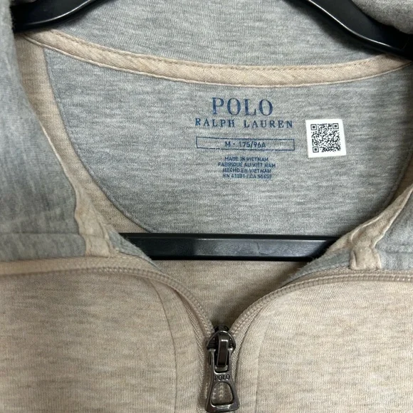 Polo by Ralph Lauren Light Beige Heather soft Quarter-Zip Sweater - Picture 3 of 6
